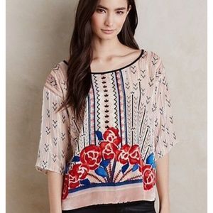 Anthropologie  Moulinette Soeurs Posey velvet Art Deco top Sz. Small
